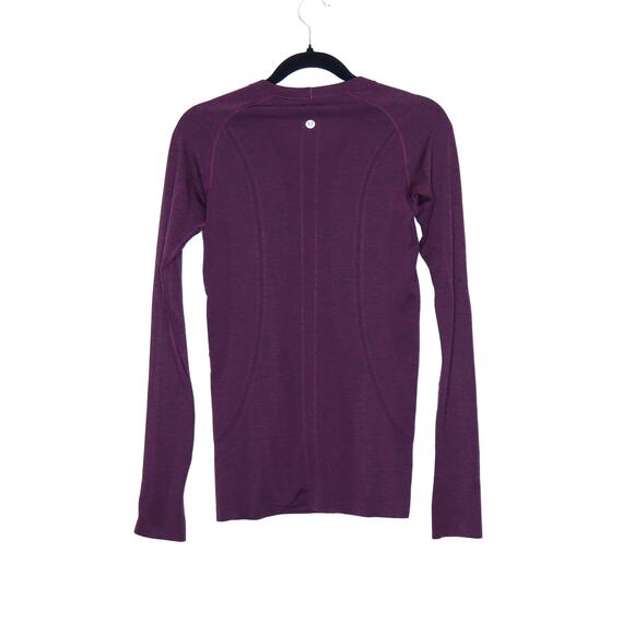 LULULEMON Swiftly Tech Long Sleeve Crew Plum Black Stretch Active Women's 6 - Picture 3 of 15